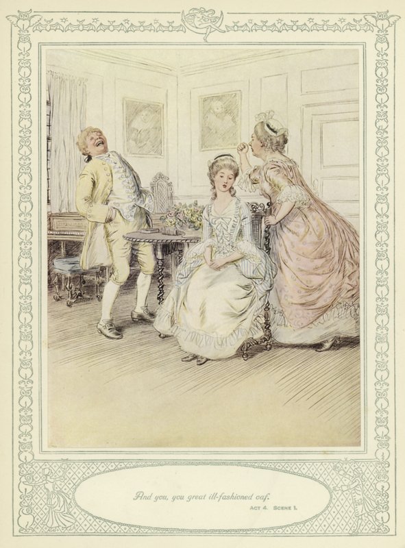 رسم توضيحي لـ Goldsmith&39;s She Stoops to Conquer بواسطة هيو طومسون
