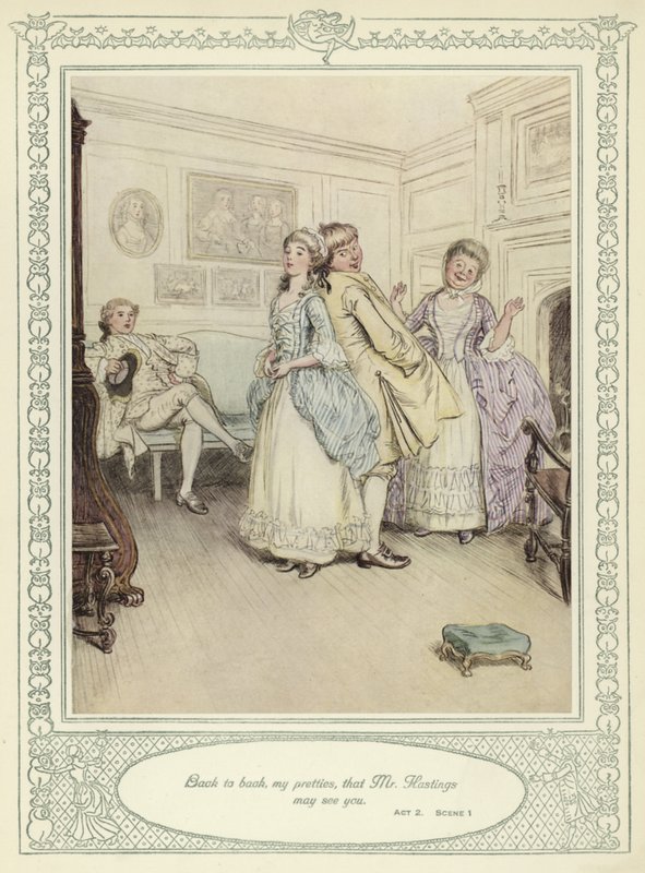 رسم توضيحي لـ Goldsmith&39;s She Stoops to Conquer بواسطة هيو طومسون
