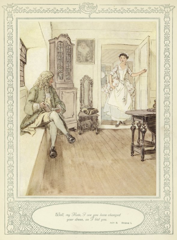 رسم توضيحي لـ Goldsmith&39;s She Stoops to Conquer بواسطة هيو طومسون