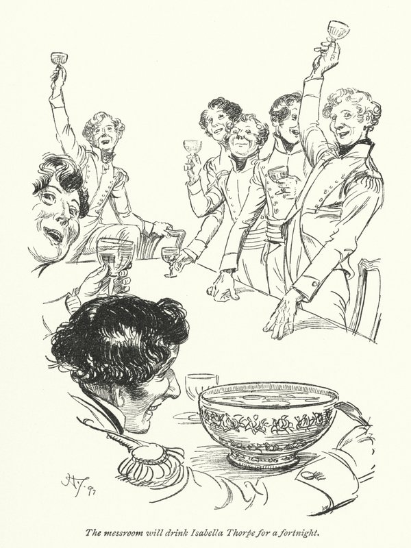 رسم توضيحي لـ Northanger Abbey بواسطة Jane Austen (litho) بواسطة هيو طومسون