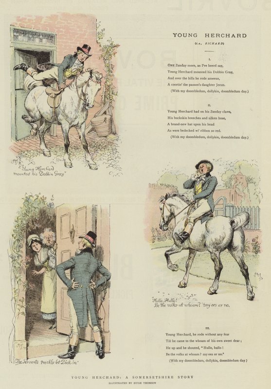 يونغ هيرشارد ، قصة Somersetshire (chromolitho) بواسطة هيو طومسون
