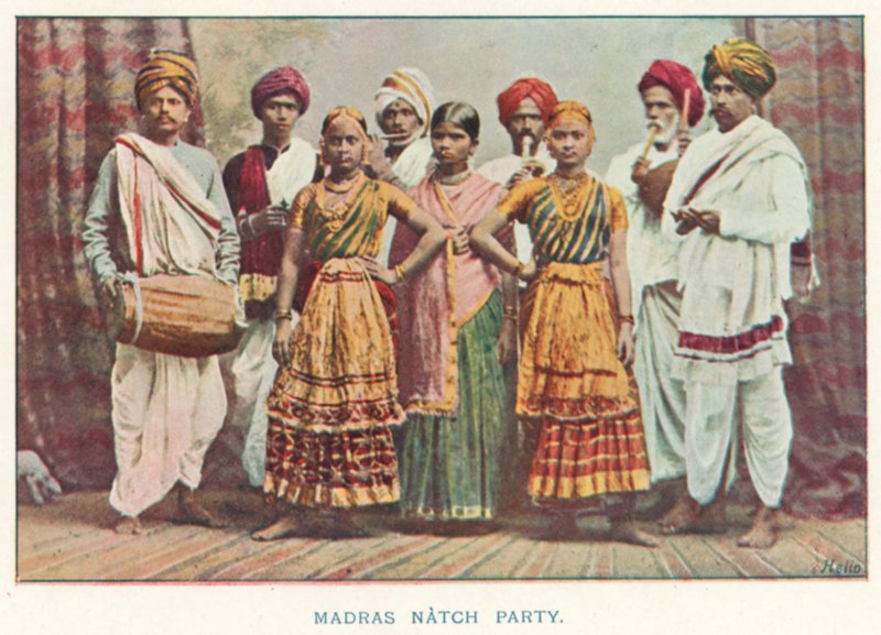 الهنود الأصليون: Madras Natch Party (صورة ملونة) بواسطة مصور هندي