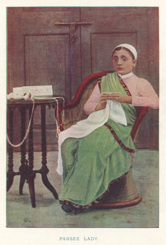 الهنود الأصليون: Parsee Lady (صورة ملونة) بواسطة مصور هندي