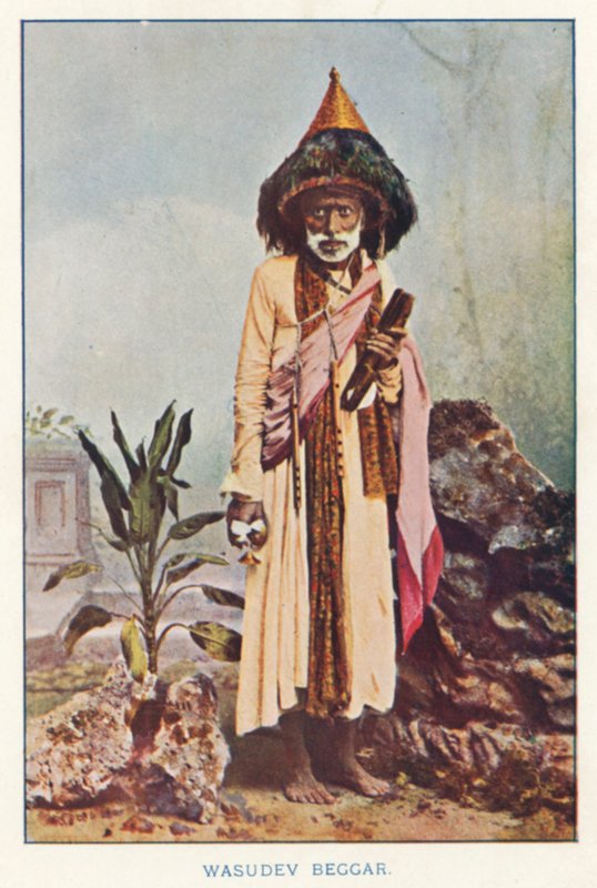 الهنود الأصليون: Wasudev Beggar (صورة ملونة) بواسطة مصور هندي