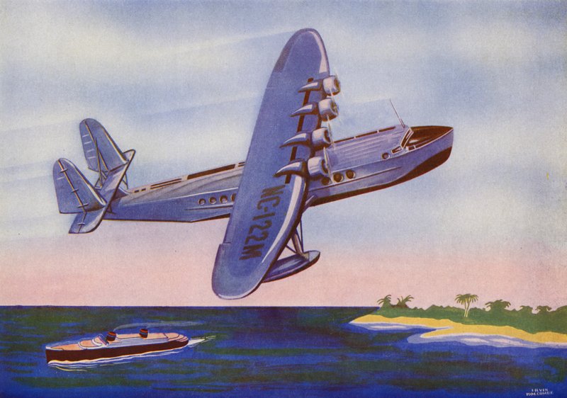 سيكورسكي Sikorsky S-42، برمودا كليبر (طباعة حجرية ملونة) بواسطة إيرفين إل هولكومب