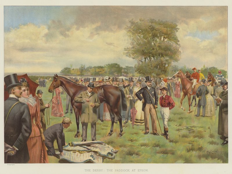 الديربي ، بادوك في إبسوم (chromolitho) بواسطة إسحاق ج
