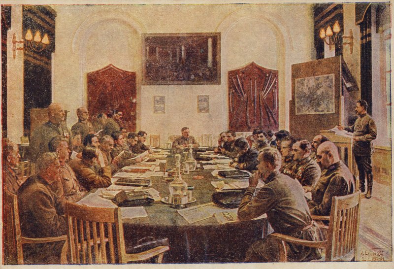 اجتماع المجلس العسكري الثوري ، روسيا السوفياتية. c1925-1934 بواسطة اسحق اسرائيل برودسكي