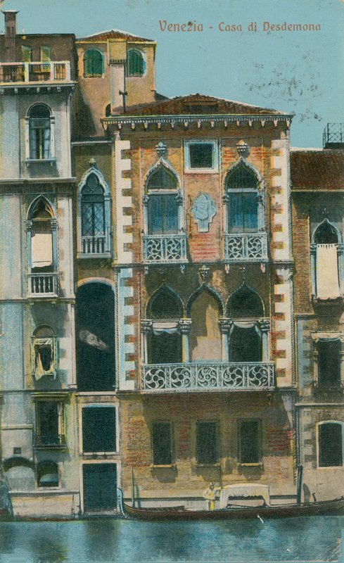 كاسا دي ديديمونا (منزل ديديموناس) ، البندقية. أُرسلت البطاقة البريدية عام 1913. بواسطة مصور إيطالي