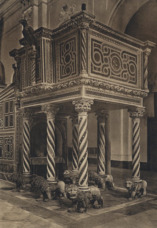 نابولي: رافيلو ، دومو ، Pulpit (صورة بالأبيض والأسود) بواسطة مصور إيطالي