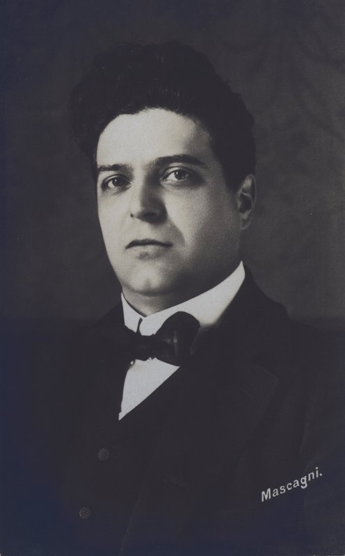 Pietro Mascagni, Italian composer of the opera Cavalleria Rusticana (b/w photo) بواسطة مصور إيطالي