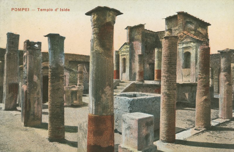 معبد إيزيس ، بومبي (صورة ملونة) بواسطة مصور إيطالي