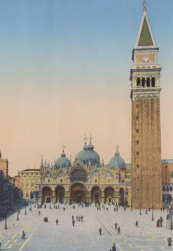 البندقية وكنيسة سان ماركو و Campanile (صورة ملونة) بواسطة مصور إيطالي
