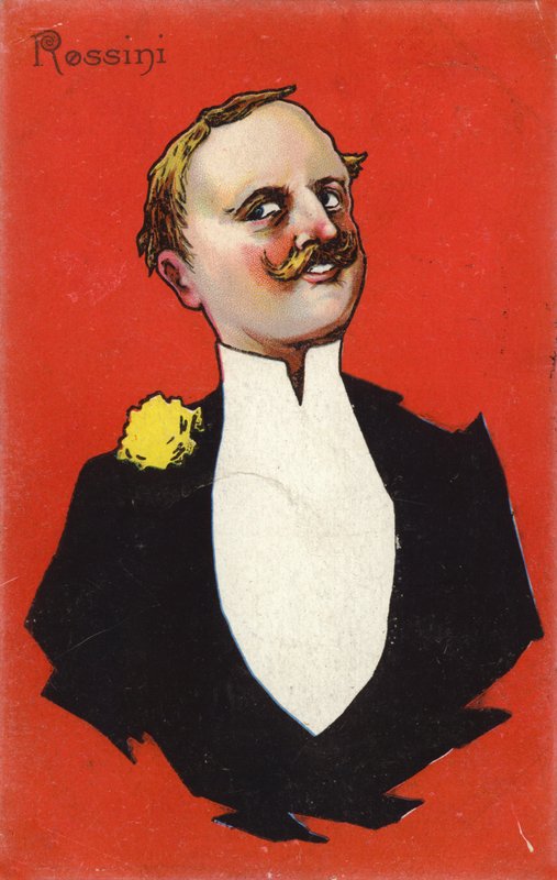 الرسوم الكاريكاتورية لـ Gioachino Rossini بواسطة المدرسة الايطالية