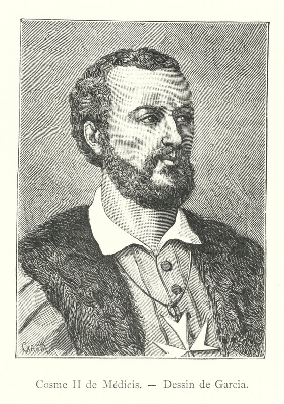 Cosimo II de Medicis ، Dessin de Garcia (نقش) بواسطة المدرسة الايطالية