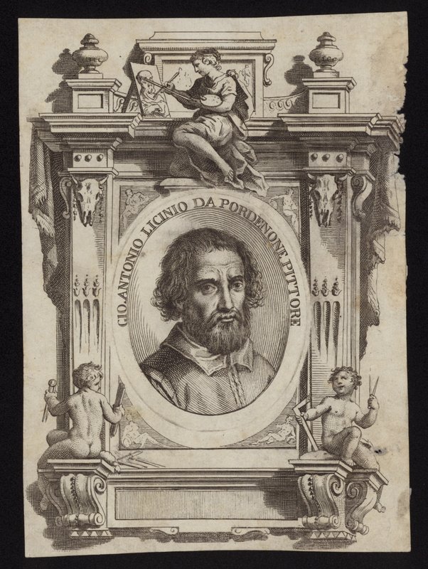 جيوفاني أنطونيو دي ساكيس ، المعروف أيضًا باسم Il Pordenone و Giovanni Antonio Licinio. نقش جورجيو فاساري بواسطة المدرسة الايطالية