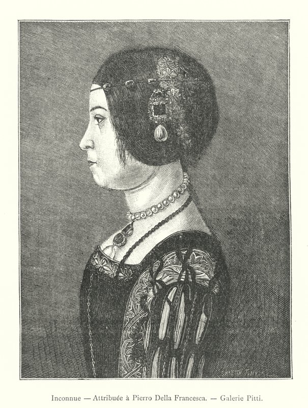 Inconnue ، يُنسب إلى Piero Della Francesca ، Galerie Pitti (نقش) بواسطة المدرسة الايطالية