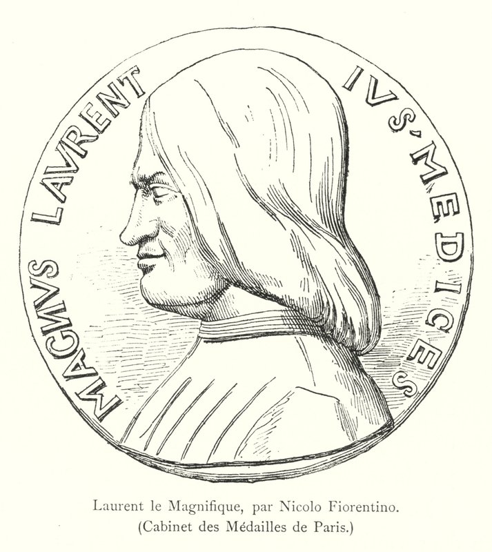 Laurent the Magnificent ، بقلم نيكولو فيورنتينو ، Cabinet des Medailles de Paris (نقش) بواسطة المدرسة الايطالية