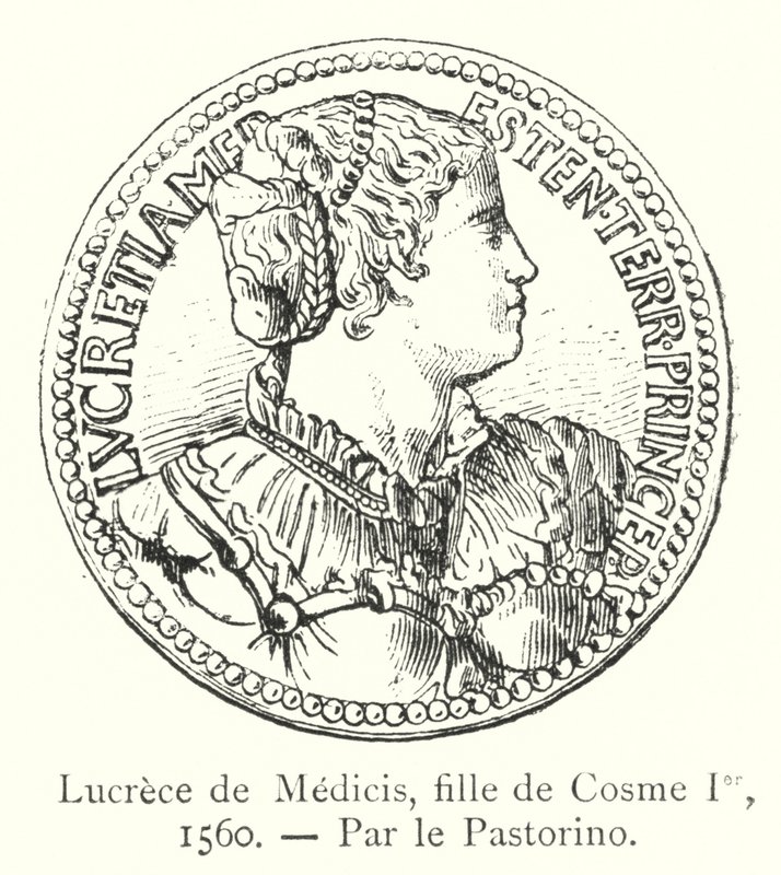 Lucrece de Medicis ، ابنة كوزيمو الأول بواسطة المدرسة الايطالية