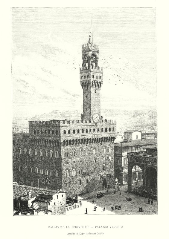 Palais de la Seigneurie ، Palazzo Vecchio ، Arnolfo di Lapo ، مهندس معماري بواسطة المدرسة الايطالية