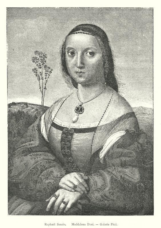 Raphael Sanzio, Maddalena Doni, Galerie Pitti (engraving) بواسطة المدرسة الايطالية