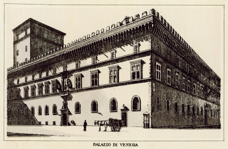 روما: Palazzo Di Venezia (litho) بواسطة المدرسة الايطالية