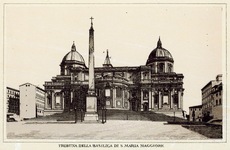 Roma: Tribuna Della Basilica Di S Maria Maggiore (litho) بواسطة المدرسة الايطالية