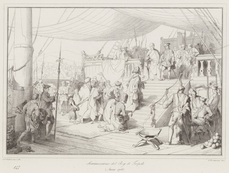 Sommessione del Bey di Tripoli بواسطة المدرسة الايطالية