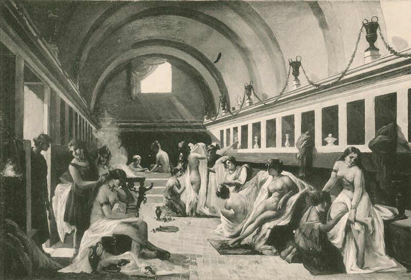 Frigidarium of Womans in Stabian Baths ، كما كانت (الحفر) بواسطة المدرسة الايطالية