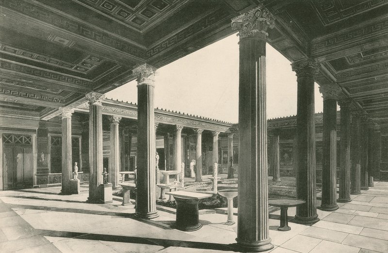 Peristyle في بيت Vettii (الحفر) بواسطة المدرسة الايطالية