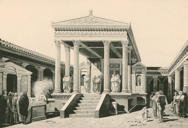 معبد إيزيس كما كان (الحفر) بواسطة المدرسة الايطالية