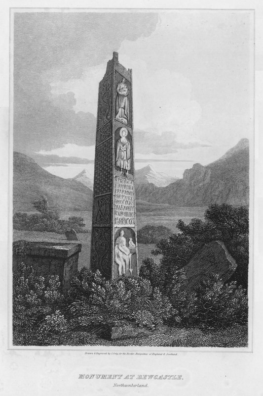 Monument at Bewcastle, Northumberland (engraving) بواسطة جريج