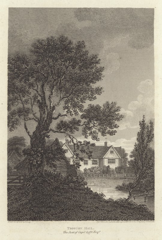 Robert Bloomfield, poet: Troston Hall, the Seat of Capel Lofft Esquire (engraving) بواسطة جريج