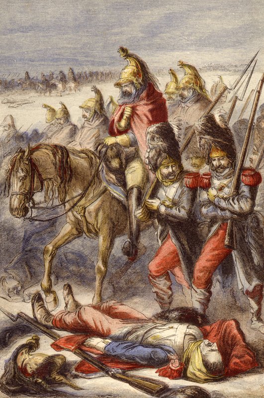 التراجع عن موسكو (chromolitho) بواسطة JH Nicholson