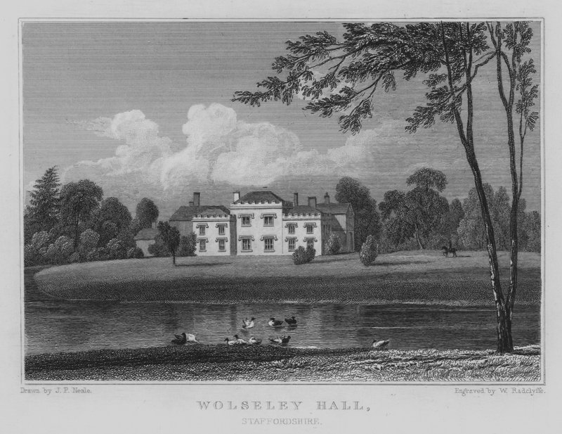 قاعة Wolseley ، ستافوردشاير (نقش) بواسطة جون بريستون نيل