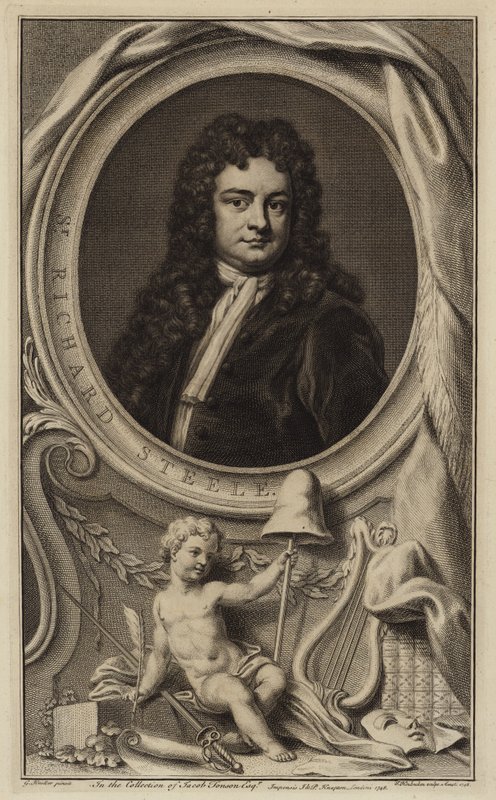 Sir Richard Steele, Irish writer, playwright and politician (engraving) بواسطة يعقوب Houbraken