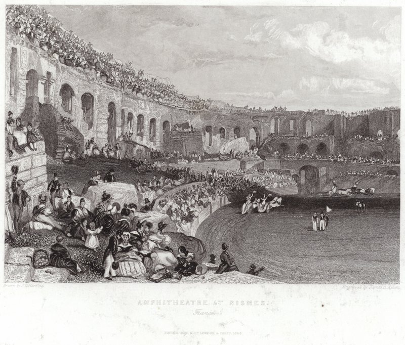Ampitheatre في Nismes بواسطة جيمس دوفيلد هاردينج