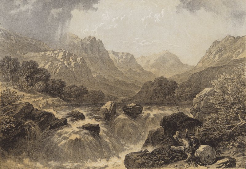 سقوط Tummel (chromolitho) بواسطة جيمس دوفيلد هاردينج
