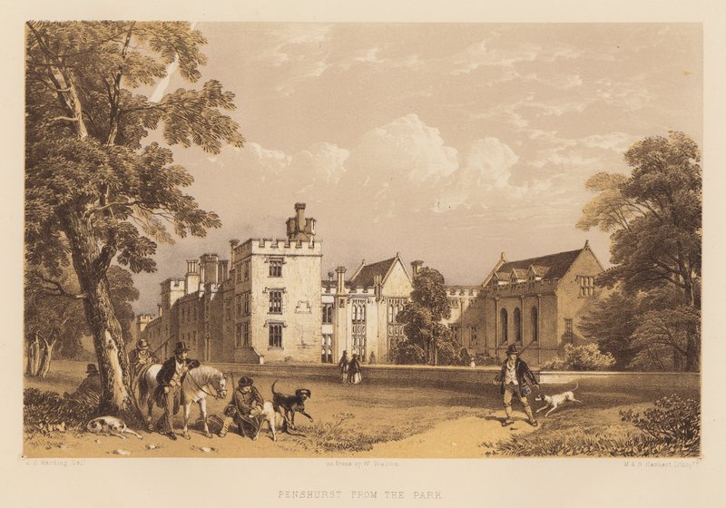 Penshurst from the Park (aquatint) بواسطة جيمس دوفيلد هاردينج