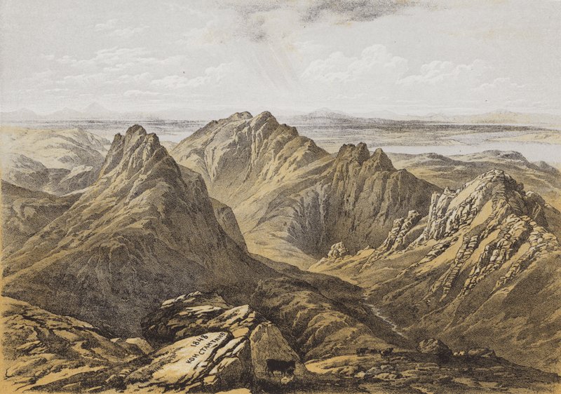 منظر من قمة Goatfell ، جزيرة أران (chromolitho) بواسطة جيمس دوفيلد هاردينج