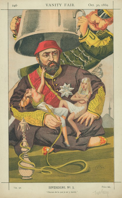 عبد العزيز ، سلطان تركيا ، ابتعد عنها ، 30 أكتوبر 1869 ، فانيتي فير كارتون بواسطة جيمس جاك جوزيف تيسو