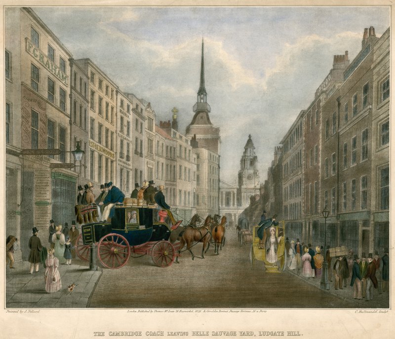 مدرب كامبريدج يغادر Belle Sauvage Yard ، Ludgate Hill ، London بواسطة جيمس بولارد