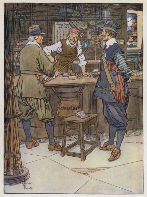 رسم توضيحي لـ The Compleat Angler بواسطة إيزاك والتون بواسطة جيمس ثورب