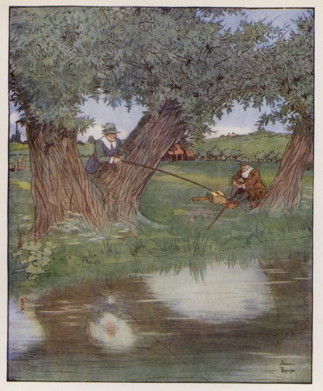 رسم توضيحي لـ The Compleat Angler بواسطة إيزاك والتون بواسطة جيمس ثورب