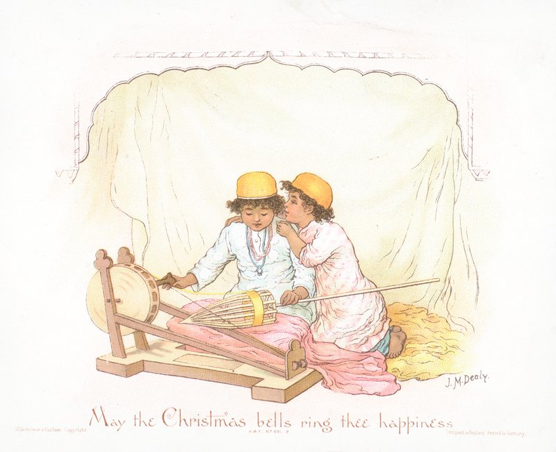 الأولاد العرب ، بطاقة عيد الميلاد (chromolitho) بواسطة جين م. ديلي