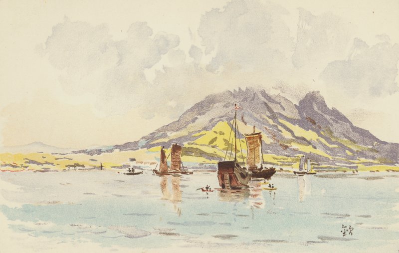 ho-up-shan ينظر من ta- 李恩 -wan (باستثناء RO فيلم litho) بواسطة المدرسة اليابانية