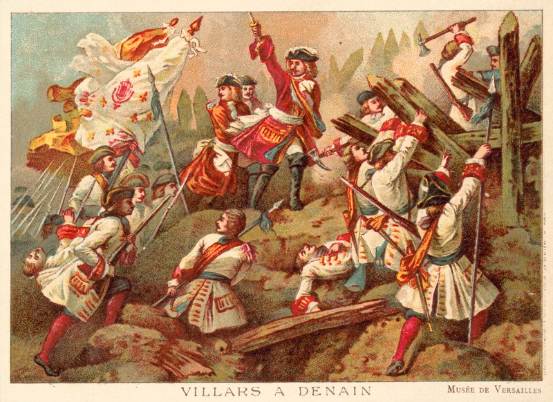 المارشيل فيلارز في معركة دينين ، فرنسا ، 1712 (كروموليثو) بواسطة جان الو