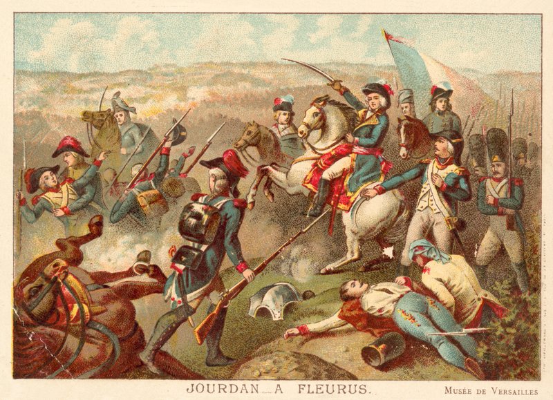 الجنرال جوردان في معركة فلوروس ، 1794 (كروموليثو) بواسطة جان بابتيست Mauzaisse