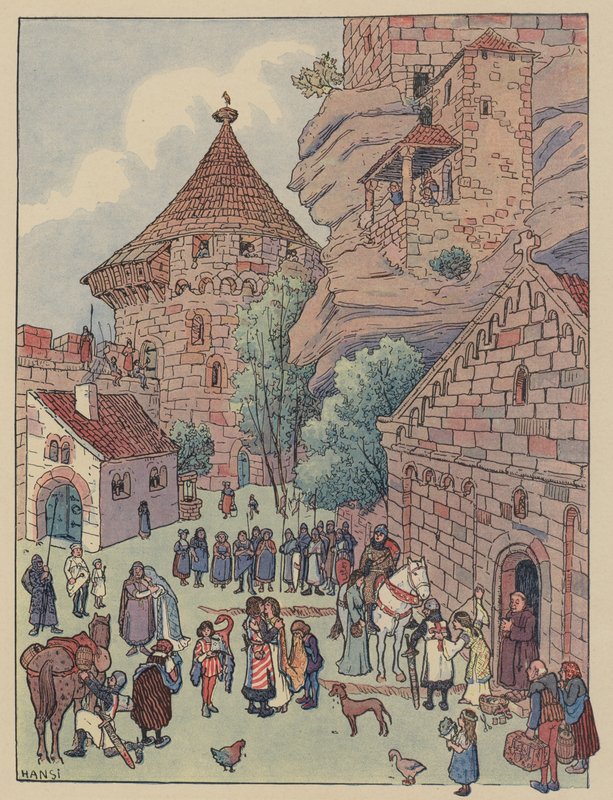 رحيل Chevalier du Hohbarr عن الحروب الصليبية (color litho) بواسطة جان جاك والتز