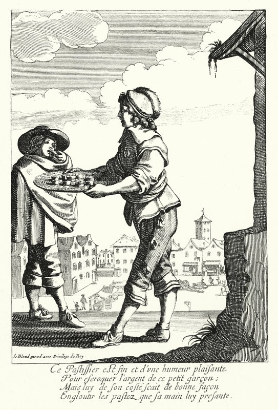 The Pie Seller (engraving) بواسطة جان بابتيست الكسندر (بعد) لو بلوند