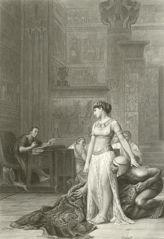 Cleopatra and Caesar (engraving) بواسطة جان ليون (بعد) جيروم